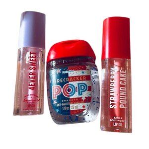 🍓 NWT Lot of 3 – Bath & Body Works Hand Gel + Lip Oils